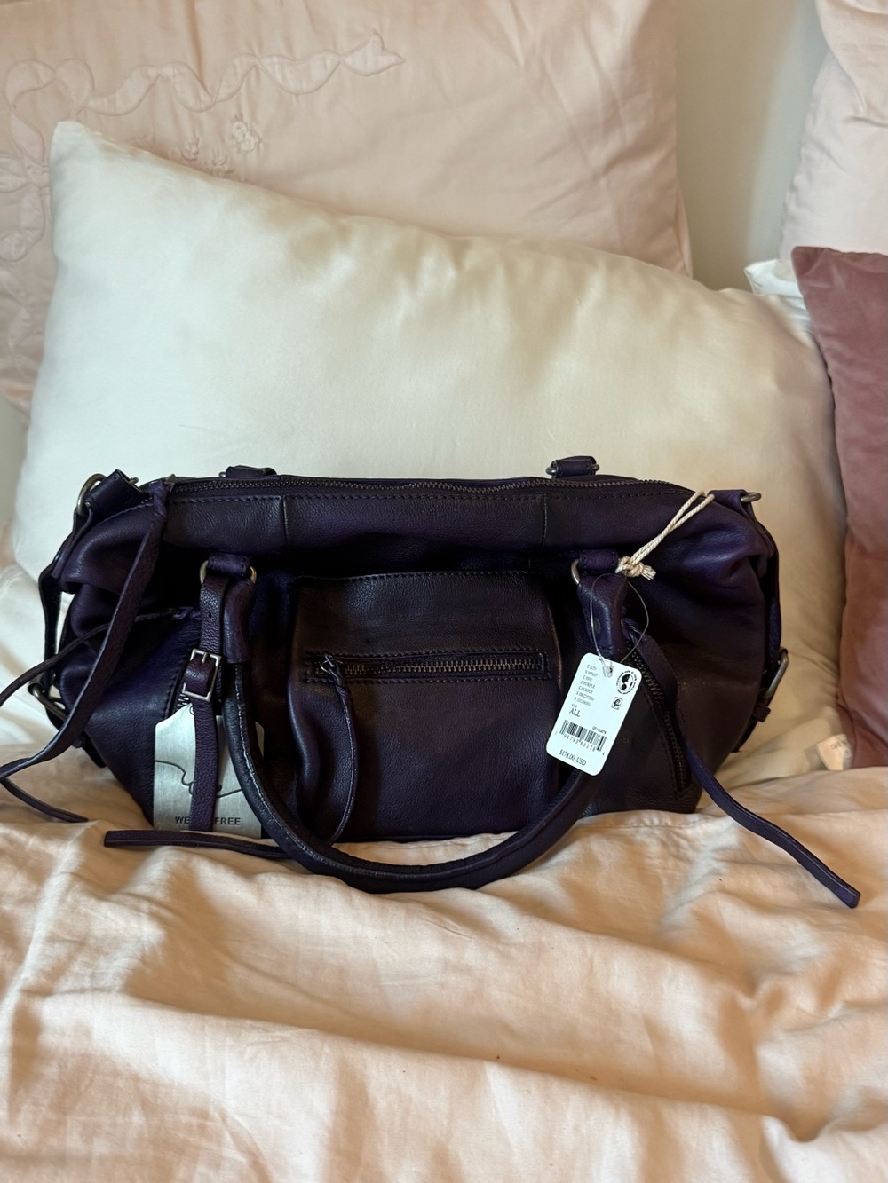 MIDNIGHT ORCHID PURPLE FREE PEOPLE BABY EMERSON BAG NWT - Picture 7 of 11